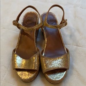 Tory Burch Cork Heeled Platform Sandals